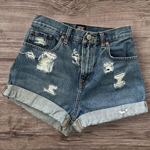 Urban Outfitters BDG Mom High Rise Distressed Denim Shorts - Size 26